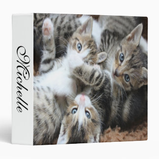 Cute Grey Tricolor Kittens/Add Your Pet's Photo 3 Ring Binder