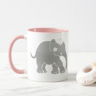 Cute Grey Vintage Elephant Bride Mug