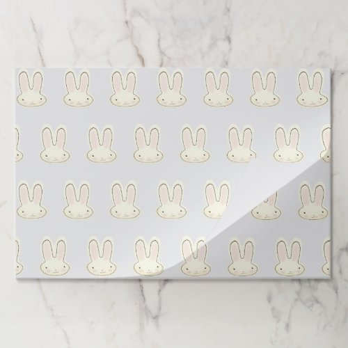 Cute grey white Easter Bunny pattern placemats