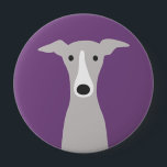 Cute Greyhound, Italian Greyhound or Whippet Dog Button<br><div class="desc">Add some fun flair to your bag,  hat,  or jacket with this cute dog pinback button. Cartoon dog is a Greyhound,  Italian Greyhound or Whippet. Visit Jenn’s Doodle World for even more pet lover's designs and Iggy gifts. ©Jenn Inashvili</div>