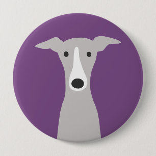 Cute Greyhound, Italian Greyhound or Whippet Dog Button