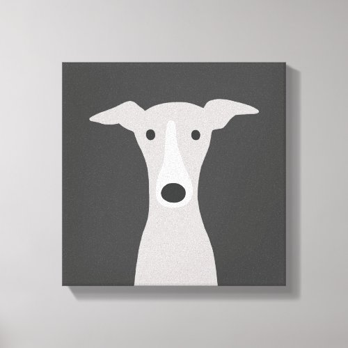 Cute Greyhound Italian Greyhound or Whippet Dog Canvas Print