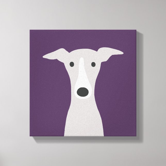Cute Greyhound, Italian Greyhound or Whippet Dog Canvas Print (Front)