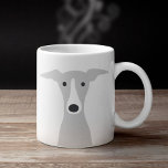 Cute Greyhound, Italian Greyhound or Whippet Dog Coffee Mug<br><div class="desc">Enjoy your favorite hot beverages out of this cute dog coffee mug. Cartoon dog drawing of a grey and white Greyhound,  Italian Greyhound or Whippet. A fun mug for your home or office. Makes a great gift!</div>