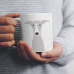 Cute Greyhound, Italian Greyhound or Whippet Dog Giant Coffee Mug<br><div class="desc">Enjoy your favorite hot beverages out of this cute dog coffee mug. Cartoon dog drawing of a grey and white Greyhound,  Italian Greyhound or Whippet. A fun mug for your home or office. Makes a great gift!</div>
