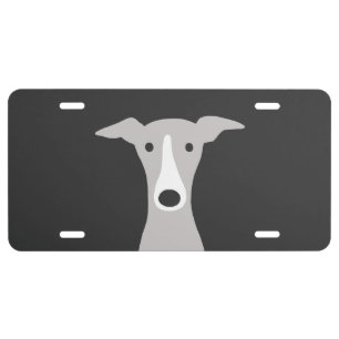Cute Greyhound, Italian Greyhound or Whippet Dog License Plate