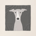 Cute Greyhound, Italian Greyhound or Whippet Dog Scarf<br><div class="desc">Cartoon style drawing of a grey and white Greyhound dog. A fun scarf for anyone who loves Greyhounds,  Italian Greyhounds or Whippets. Visit Jenn's Doodle World for even more cute animal art and pet lover's gifts.</div>