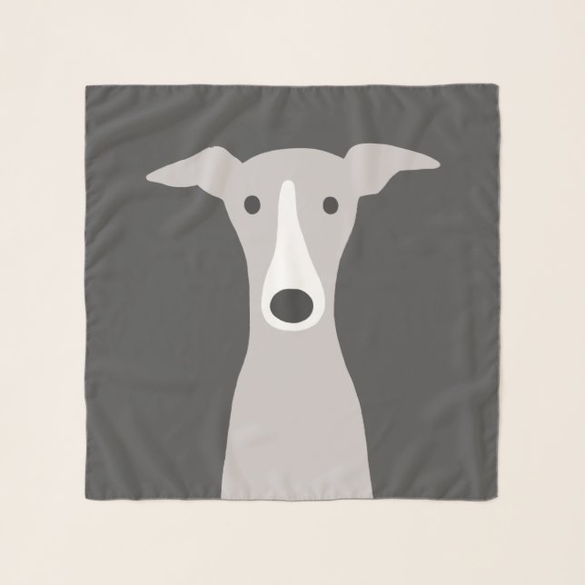 Cute Greyhound, Italian Greyhound or Whippet Dog Scarf (Front)