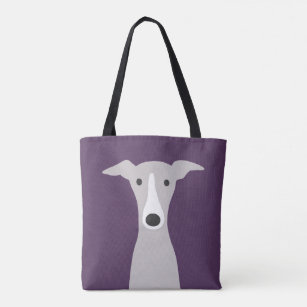 Cute Greyhound, Italian Greyhound or Whippet Dog Tote Bag