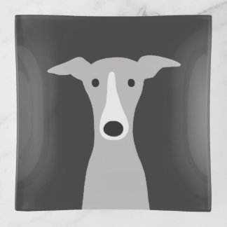 Cute Greyhound, Italian Greyhound or Whippet Dog Trinket Tray