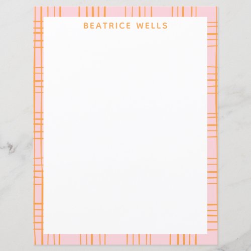 Cute Grid Lines Pattern Pastel Pink Personalized