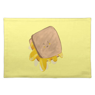 Cute Grilled Cheese Dripping Sandwich Cloth Placemat