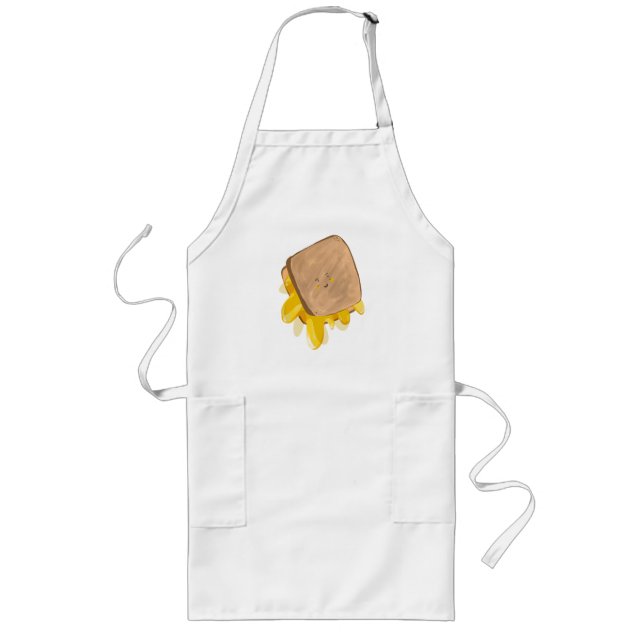 Cute Grilled Cheese Dripping Sandwich Long Apron (Front)