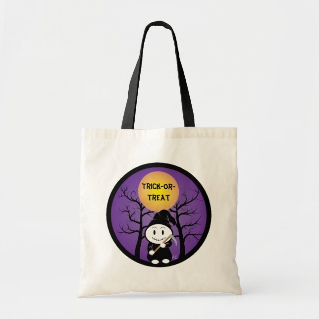Cute Grim Kid Trick-or-Treat Bag (Front)