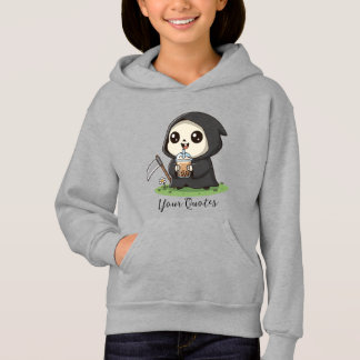 Cute Grim Reaper Drinking Boba Tea Hoodie
