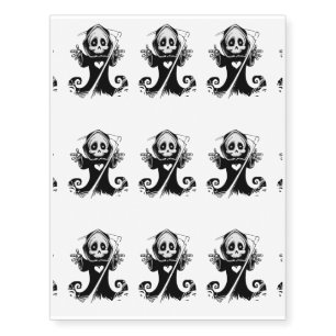 Cute grim reaper halloween temporary tattoos