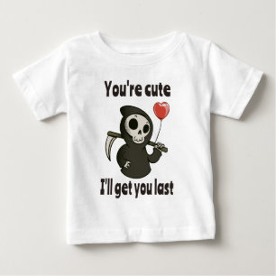 Cute Grim Reaper with romantic heart Baby T-Shirt