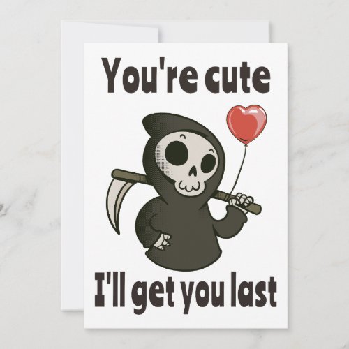 Cute Grim Reaper with romantic heart Invitation