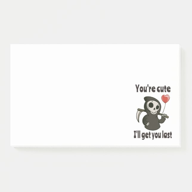 Cute Grim Reaper with romantic heart Post-it Notes (Front)