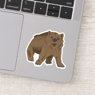 Cute Grizzly Bear Cub Sticker