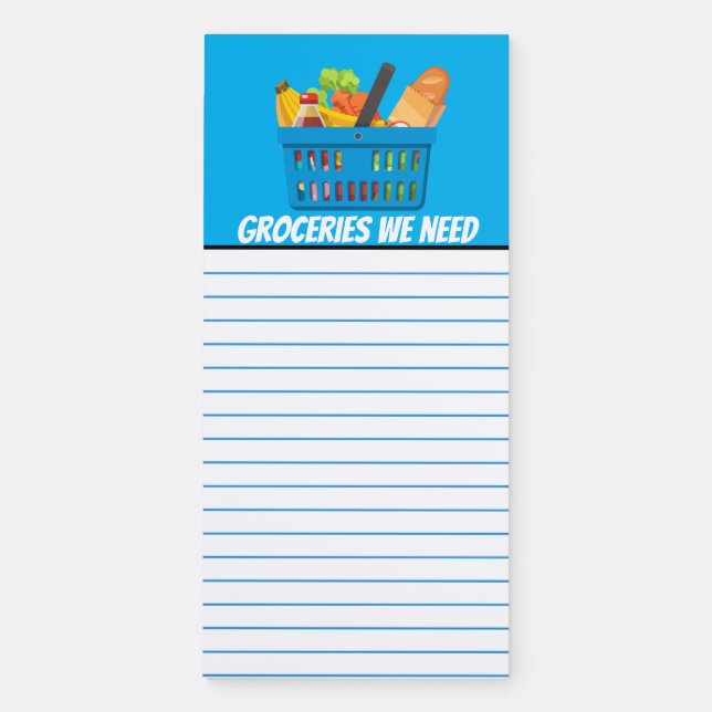 Cute grocery list add message magnetic notepad (Front)