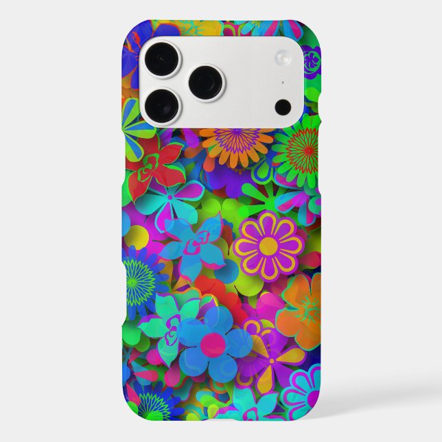 Cute Groovy Flowers Garden Case-Mate iPhone Case (Back)