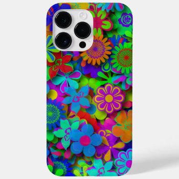 Cute Groovy Flowers Garden Case-mate Iphone 14 Pro Max Case by ZionMade at Zazzle