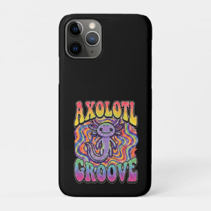 Cute Groovy Hippie Axolotl Retro 70s Rainbow Art iPhone 11 Pro Case
