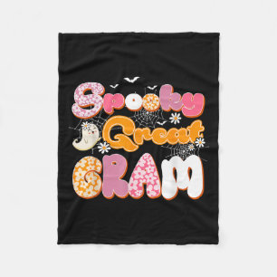 Cute Groovy One Spooky Great Gram Ghost Halloween  Fleece Blanket