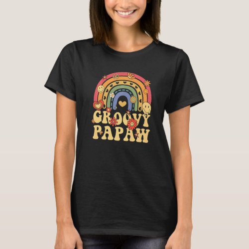 Cute Groovy Papaw Retro Groovy Rainbow T_Shirt