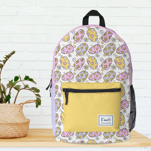 Cute Groovy Popsicle Retro Summer Monogram Printed Backpack