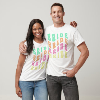 Cute Groovy Retro  Bachelorette Party Bride T-Shirt