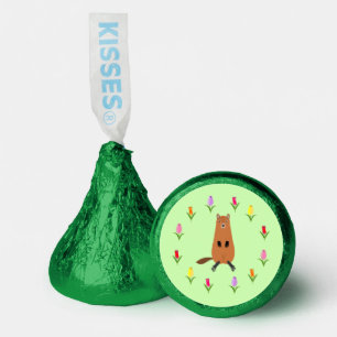 Cute Groundhog and Tulip Flowers Hershey®'s Kisses®