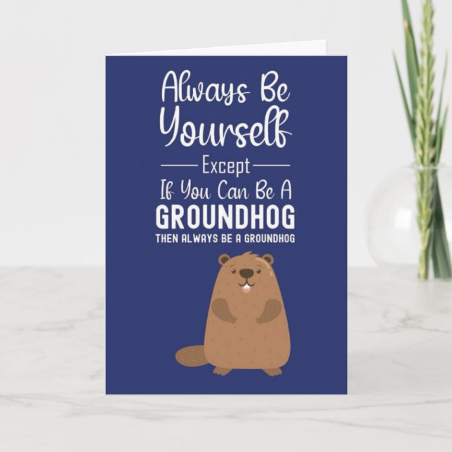 Cute Groundhog Cards Animals Funny Happy Wildlife (Front)