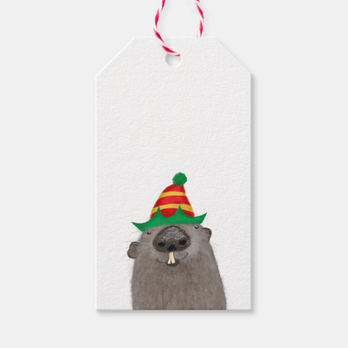 Cute groundhog Christmas gift tags