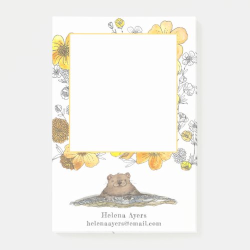 Cute Groundhog Personalized Post_it Notes