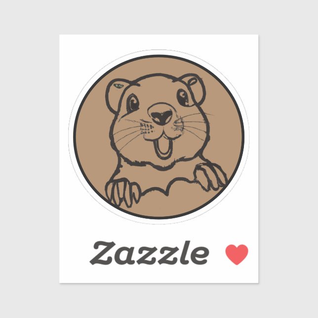 Cute Groundhog popping up Sticker (Sheet)
