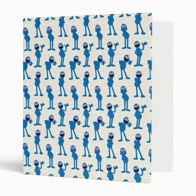 Cute Grover Pattern 3 Ring Binder (Front/Inside)