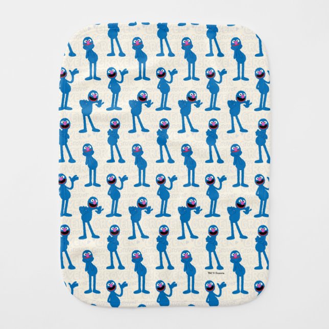 Cute Grover Pattern Baby Burp Cloth (Front)