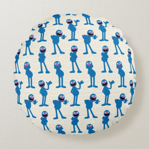 Cute Grover Pattern Round Pillow