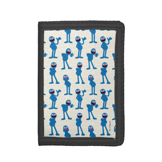 Cute Grover Pattern Tri-fold Wallet (Front Vertical)