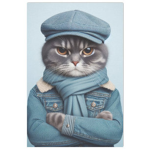 Cute grumpy gray tiger cat tissue paper