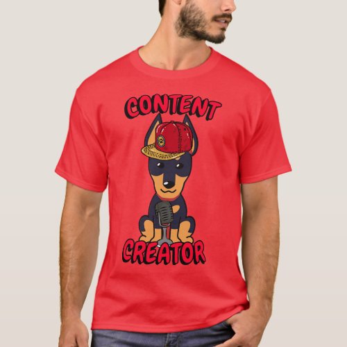 Cute guard dog is a content creator T_Shirt