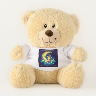 Cute Guardian Angel Cherub and Moon Expressionist Teddy Bear