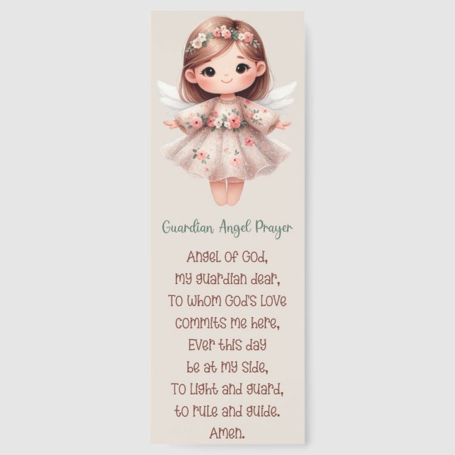Cute Guardian Angel Prayer Bookmarks (Front)