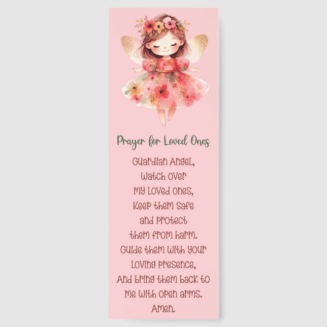 Cute Guardian Angel Prayer Bookmarks (Front)