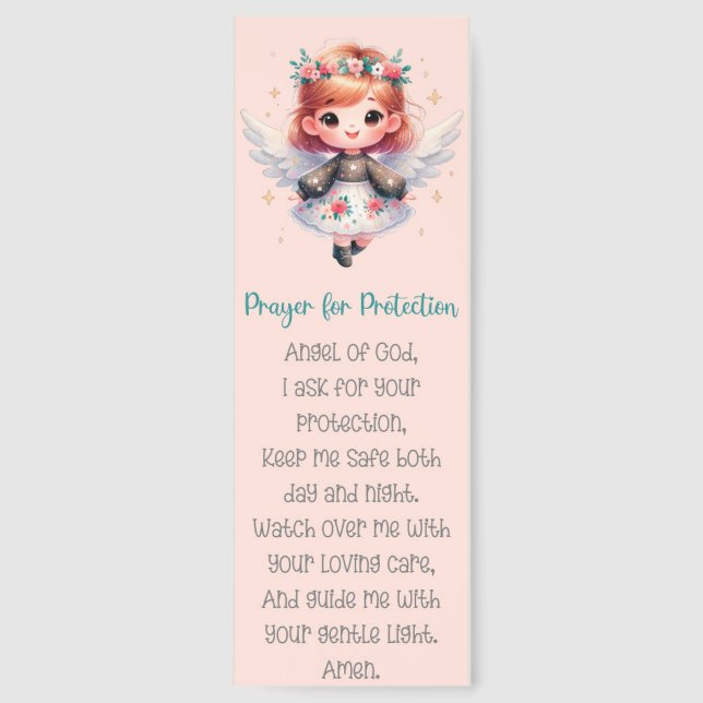Cute Guardian Angel Prayer Bookmarks (Front)