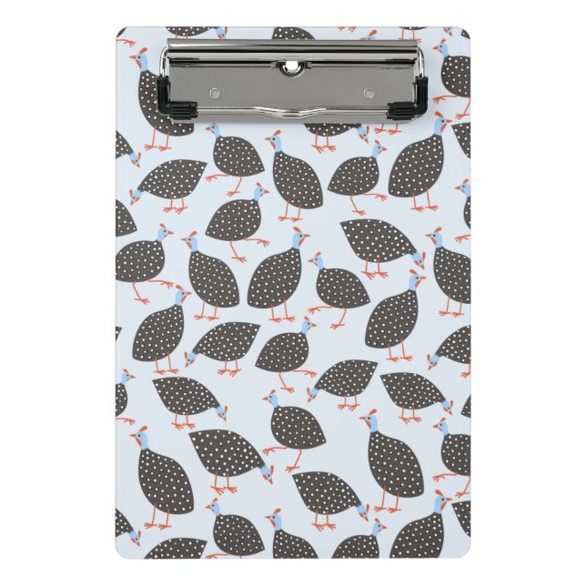 Cute Guinea Fowl Bird Pattern Mini Clipboard (Front)
