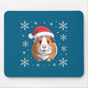 Cute Guinea G Wearing Santa Hat Christmas  Mouse Pad