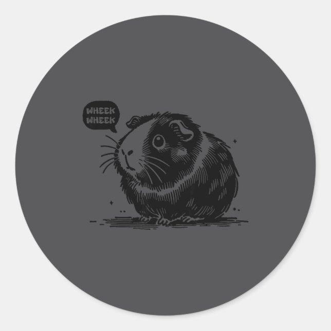 Cute Guinea G Wheek Wheek Sounds Guinea G Lover Fu Classic Round Sticker (Front)